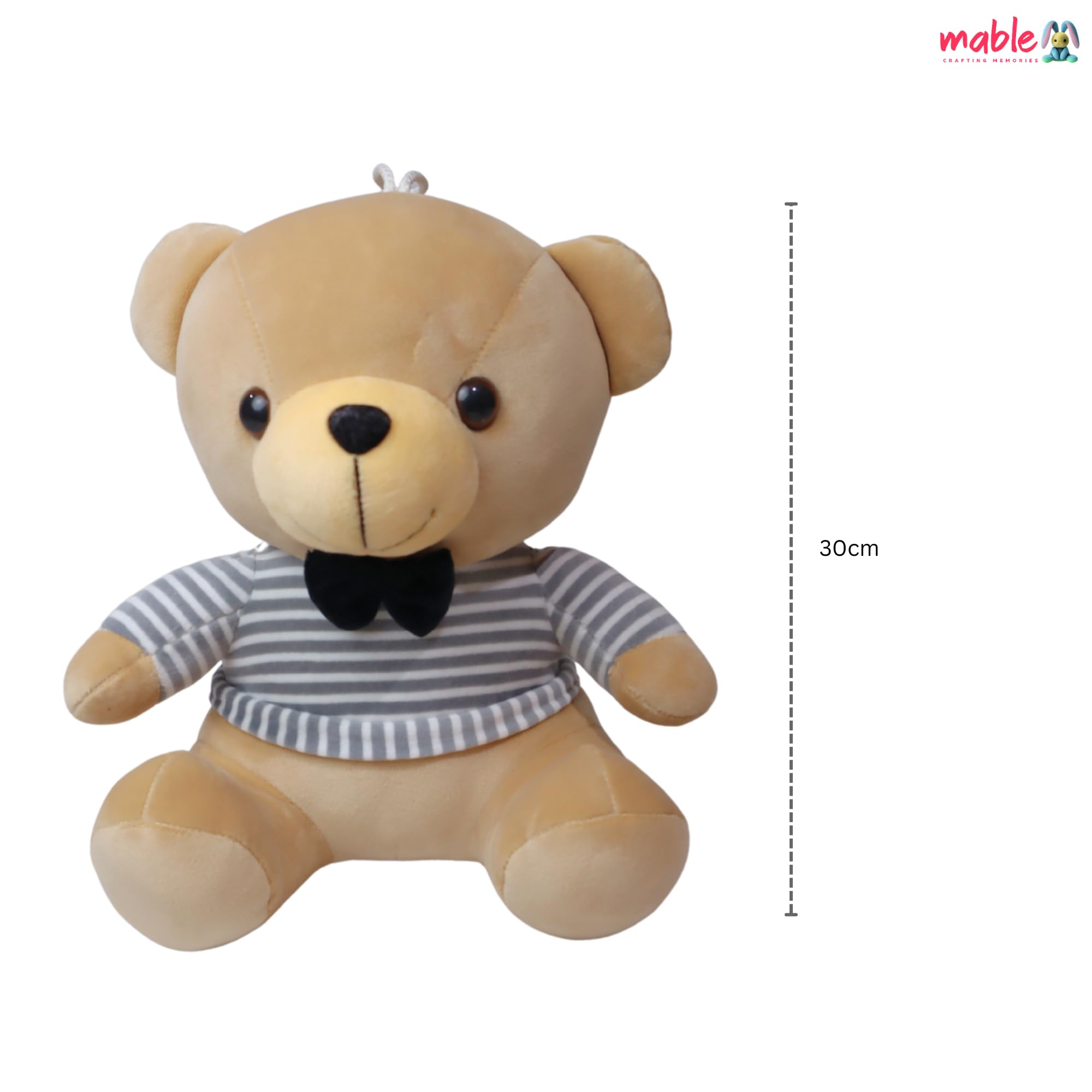 MABLE Cute Cuddly Teddy Bear | Soft Plush Stuffed Animal Toy | Huggable & Fluffy Soft Toy for Kids, Boys & Girls | Perfect Birthday & Valentine Gift for Loved Ones (30cm) 3