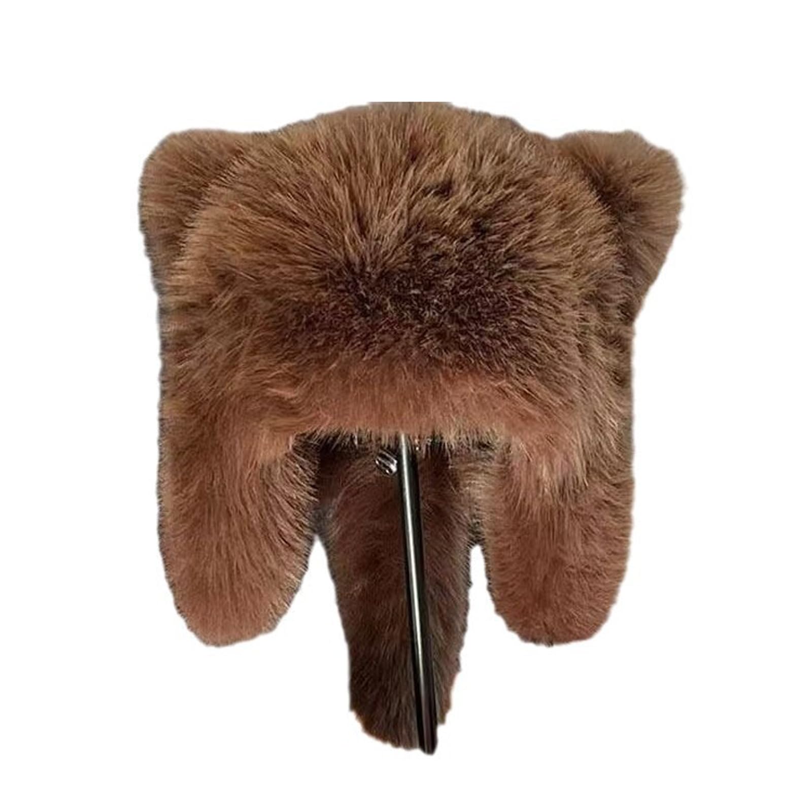 Zaktualizuj czapki zimowe dla kobiet Dwuwarstwowa czapka z polaru z czapką Bobble Pom Pom Hat Urocze style zwierząt,Brown