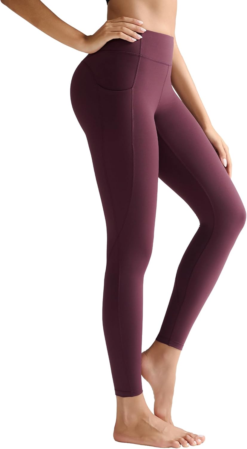 RUNNING GIRL Leggings for Women 25" Inseam, High Waisted Compression Buttery Soft Yoga Pants with Pockets