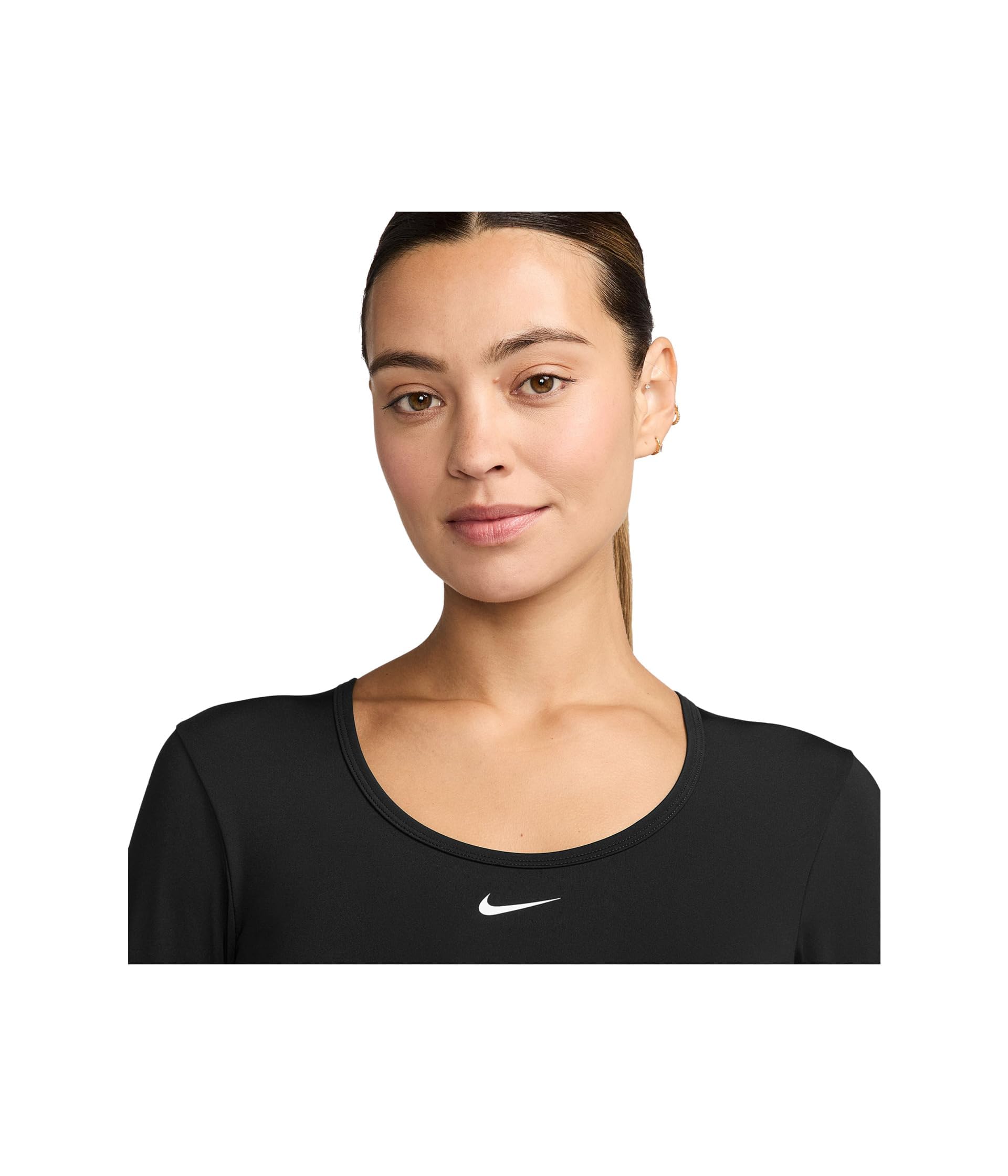 Nike Top da donna Pro Dri-Fit Cropped a maniche lunghe, nero/antracite/bianco, medio