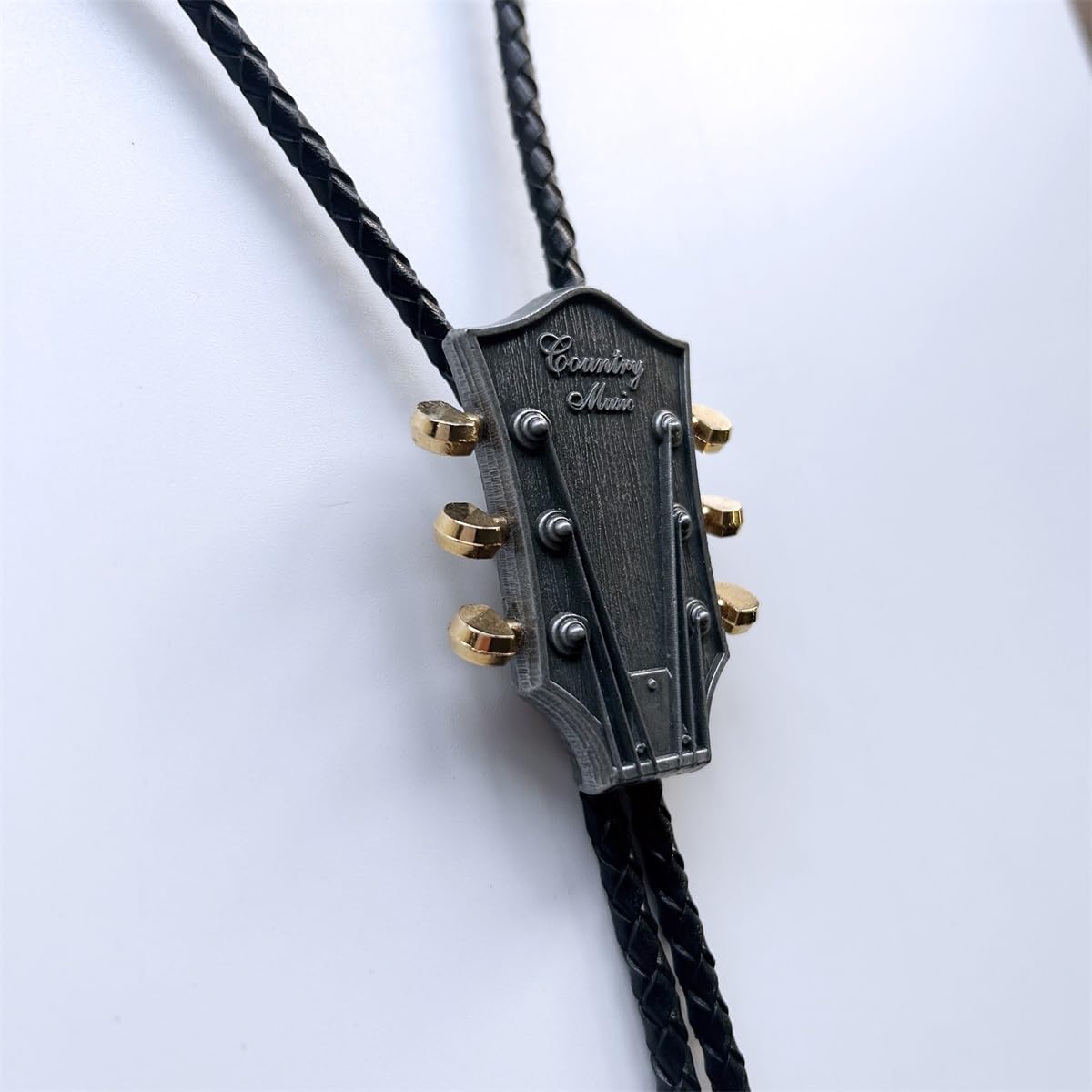 Krawat bolo, Naszyjnik kowbojski, krawat Bolo z gitarą w stylu western country