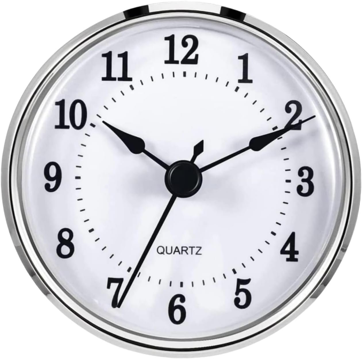 Clock Insert/Fit Diameter 3.0 inch (76 mm) Hole Quartz Movement Round Decor/for Living Room, Gold Rim Roman