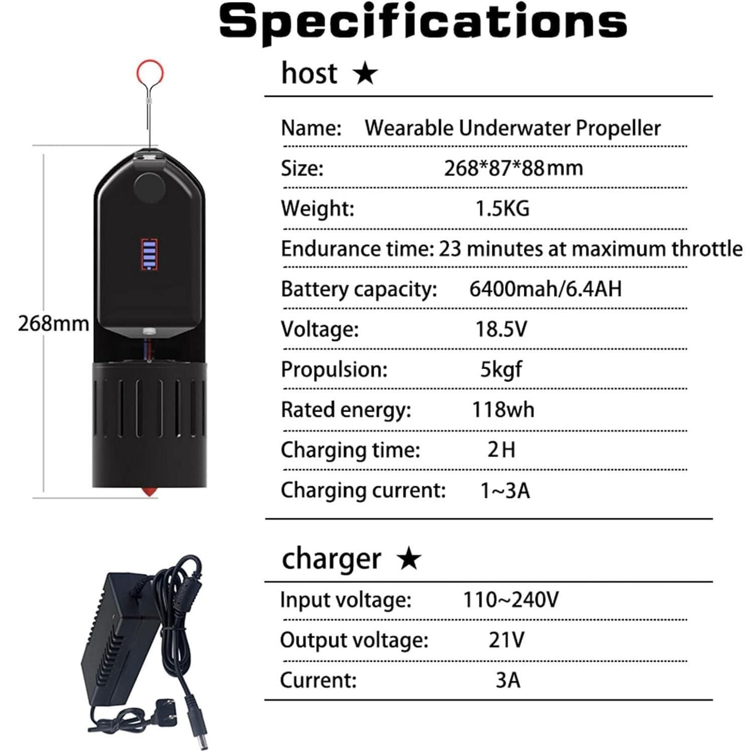 Snorkeling Propulsione Booster Braccio Subacqueo Scooter Attrezzatura Immersione Mare Nuoto Sport acquatici