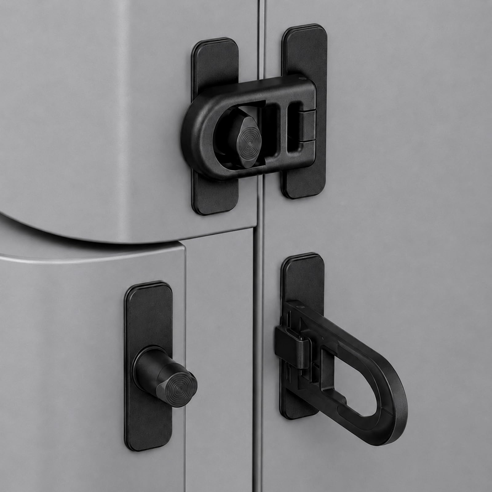 3Pack Child Proof Fridge Lock, Refrigerator Lock to Keep Door Closed, Black