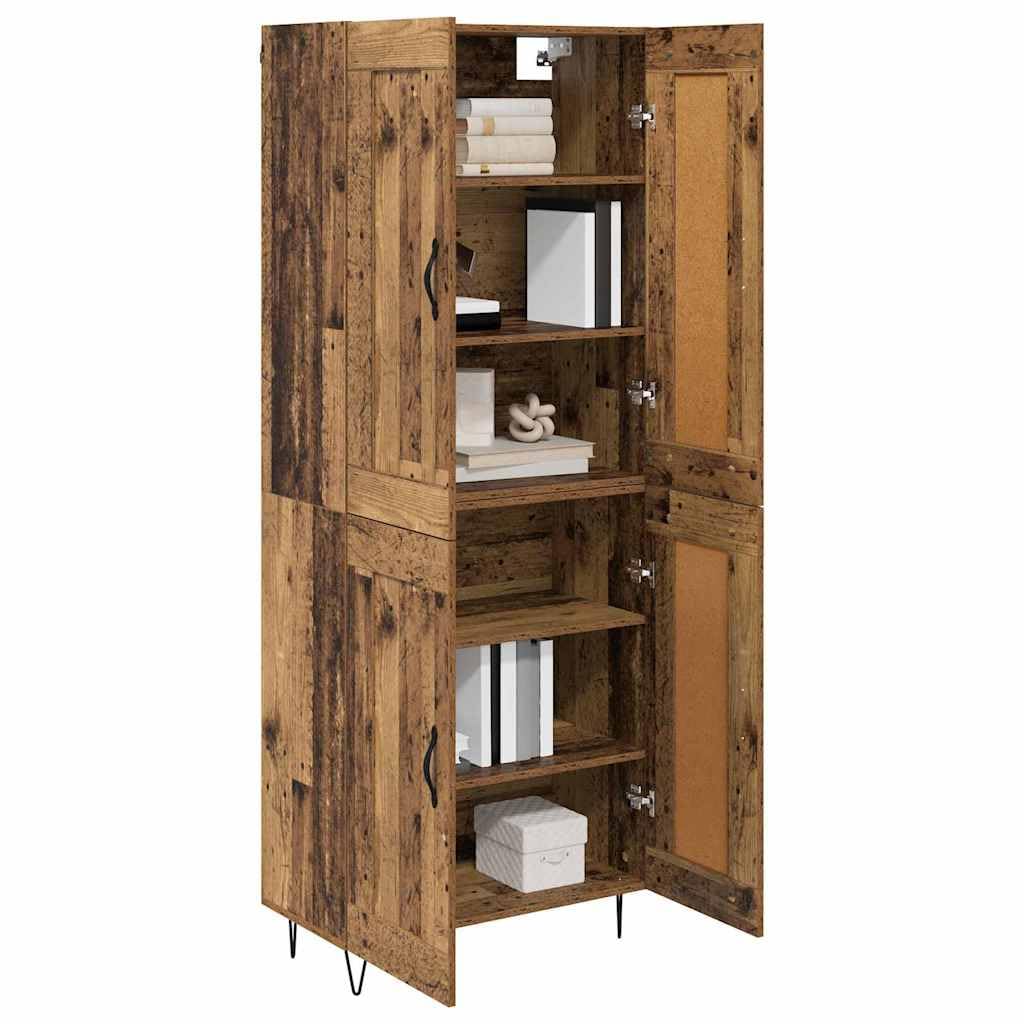 Armadio alto, effetto legno anticato, 69,5 x 34 x 180 cm, 2 pezzi