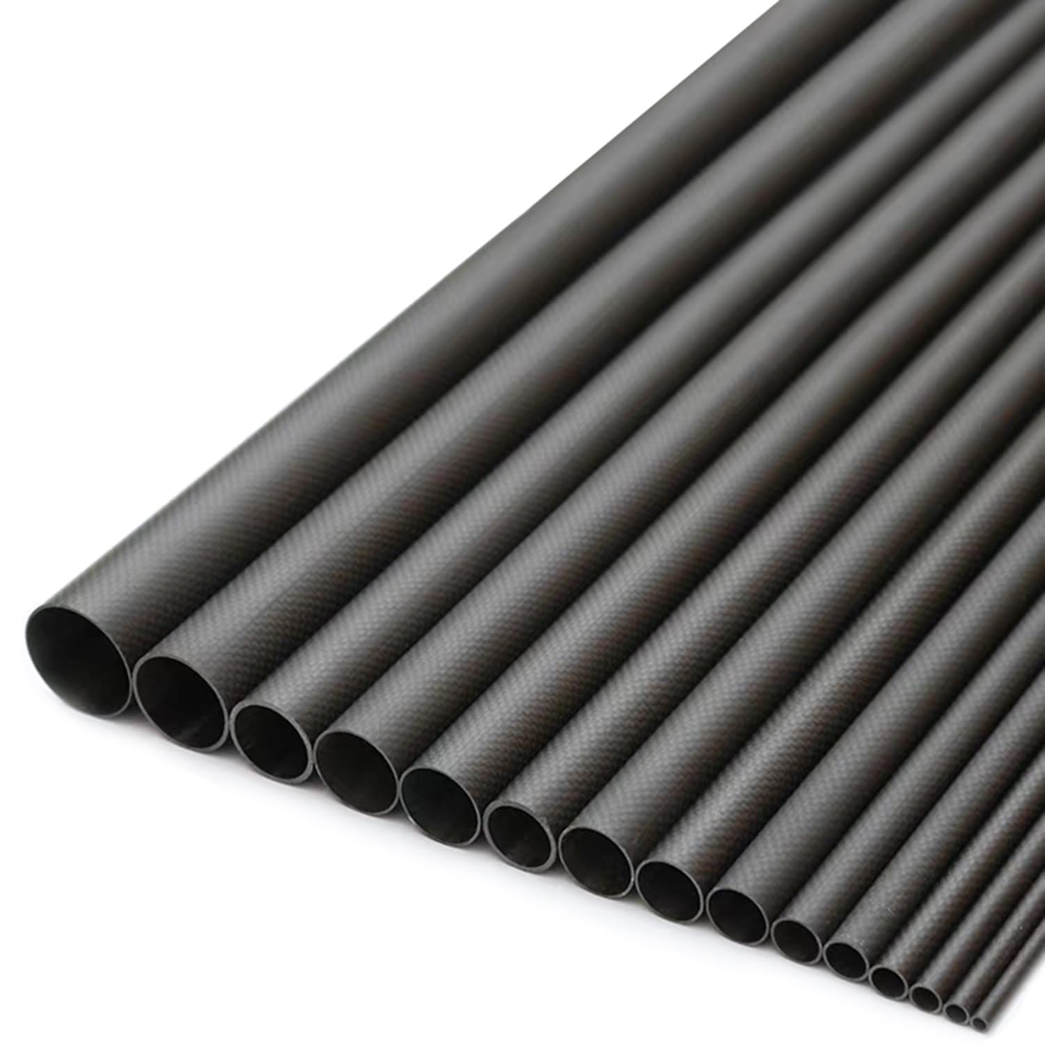 Rura z włókna węglowego, 100 cm Rura z włókna węglowego Twill Matte 1,5 mm Grubość ścianki Czarna średnica 6-50 dla RC Drone(12x9mm)