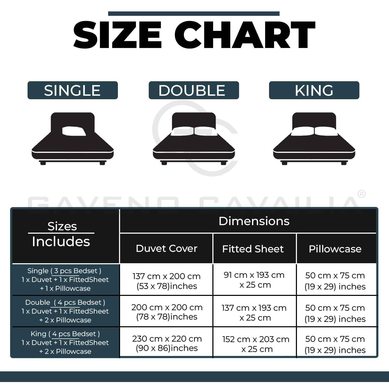 GC GAVENO CAVAILIA King Size Duvet Cover Sets With Fitted Sheet - Polycotton Complete Bedding Set including Pillow Cases - Image 5