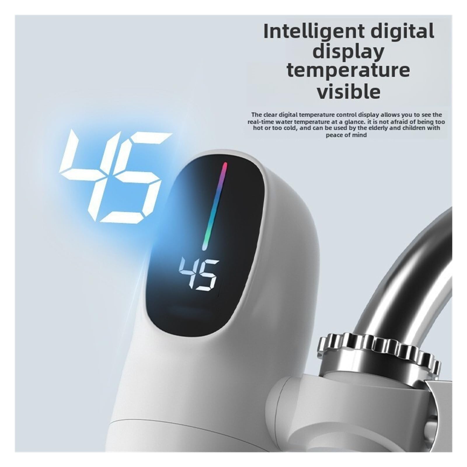 Grifo calentador de agua instantáneo de 3000 W, eléctrico, sin tanque, de calentamiento rápido, con pantalla de temperatura,con buen aislamiento