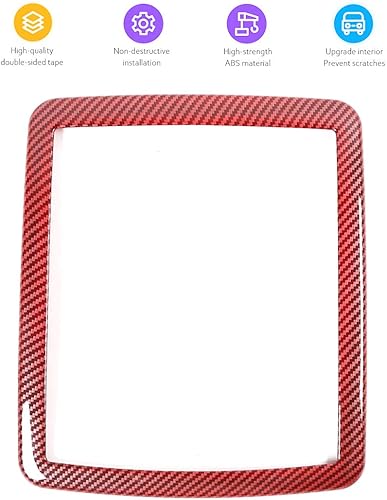 Miniatura 5 de GZXinWei Marco de luz de lectura para Dodge Challenger 2010-2023, decoración de cubierta adhesiva de fibra de carbono roja interior