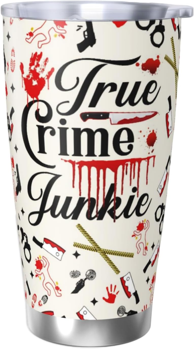 True Crime Tumbler 20oz, Criminal Minds Merch Travel Mugs, Gifts for Serial Killer Lover Tumbler for Men Women, 20oz Coffee Cup for Crime Junkie Merch - Image 9