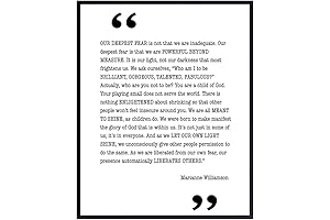 Marianne Williamson Deepest Fear Quote Wall Art: Inspiring Decor for a Motivated Mindset