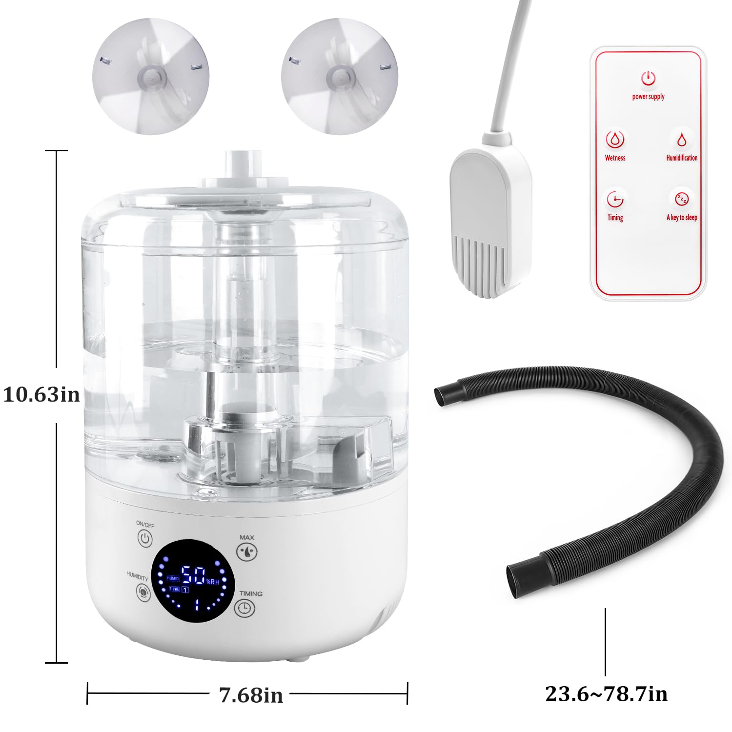 Toowell Nebulizzatore per rettili con 3 livelli di nebulizzazione regolabili, umidificatore intelligente per rettili da 4 l, con controllo automatico dell'umidità, timer, telecomando, riempimento