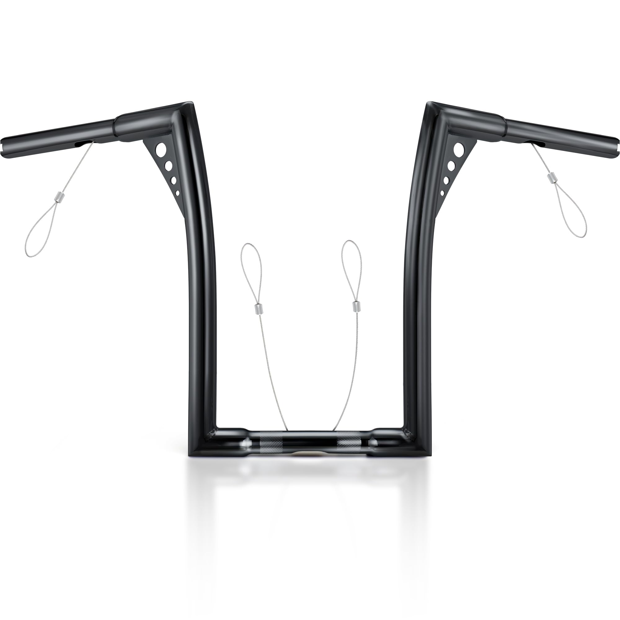 MoKitDora Sportster Dyna Softail 14” Rise Ape hanger handlebar 1.25” Fat 1" Clamp Handlebar Batwing Z Bars for Harley XL 883/1200,1994-up Road King &