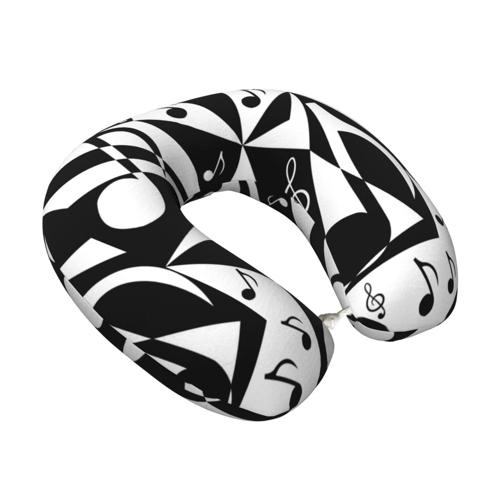 LKYMOH Stylish Musical Note Pattern, Travel Neck Pillow U-Shaped Memory Neck Support Soft Comfortable With Washable Cover For Airplane Car Traveling and Office