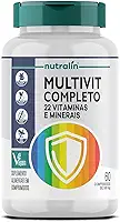 Nutralin Multivitamínico Completo A-Z (22 Vitaminas E Minerais) 60 Comp De 500Mg Vegano |