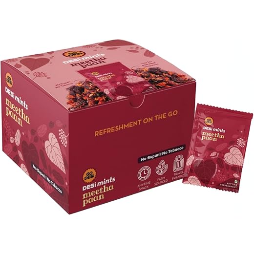 Go Desi Meetha Paan Mouthfresheners Box of 40 Sachets