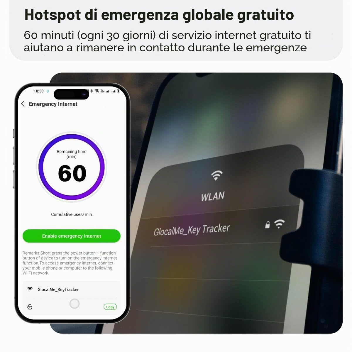 GlocalMe KeyTracker, 4G LTE Global GPS Tracker per bambini, veicoli, bagagli e oggetti di valore, Smart Tag con GPS, AGPS, LBS, Bluetooth, Wi-Fi e tecnologie di localizzazione del radar attivo,
