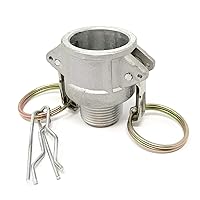 Vista 14 de Gloxco Aluminio tipo B leva y ranura de montaje, 1-1/2" Camlock hembra x 1-1/2" macho NPT (CAM-15-B-AL)