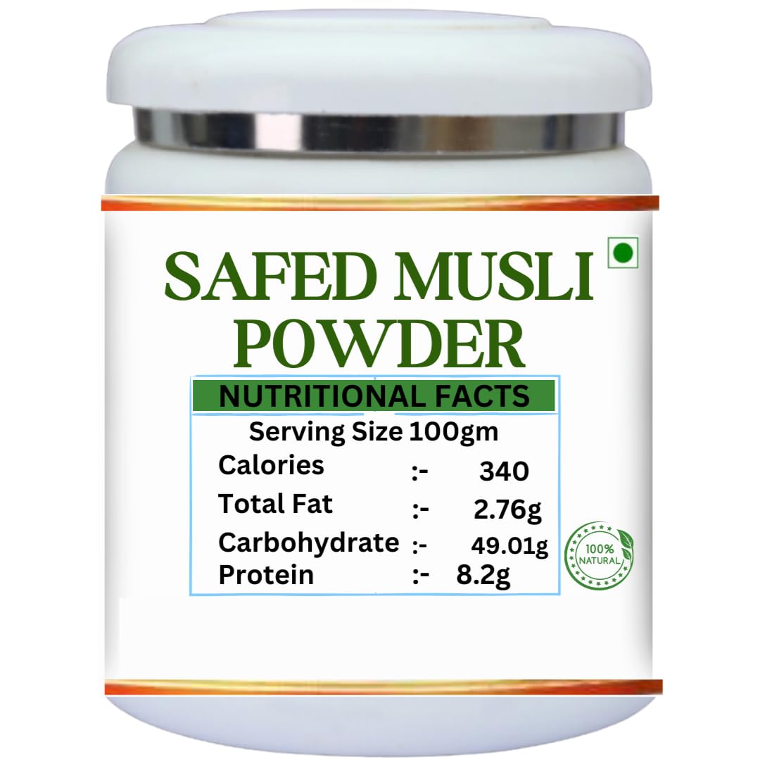 Sfido Safed Musli,Ashwagandha, Safed White Musli for Immunity, Muscle Strength and Vitality Powder Pack 1 1