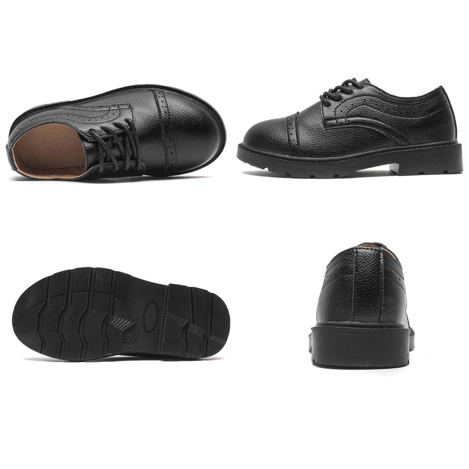 DADAWEN Jungen Anzugschuhe Schule Uniformschuhe Schnürhalbschuhe