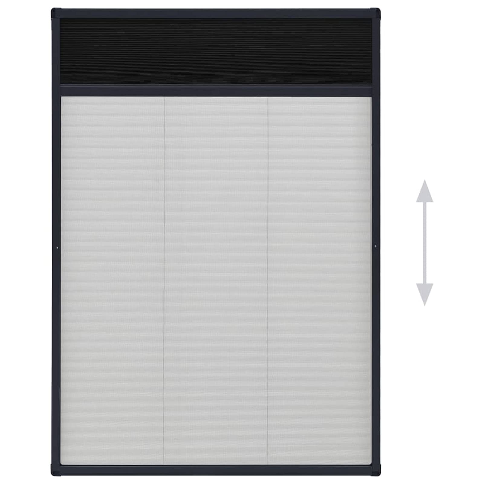 Gecheer Insektenschutz-Plissee für Fenster Fliegengitter Dachfenster Mückenschutz Fliegenschutz Mückengitter Sonnenschutz Sichtschutz Aluminium Anthrazit 80x120cm