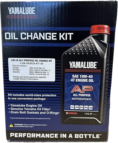 YAMAHA Original OEM Yamalube LUB-SXSCG-KT-20 lado a lado III Kit de cambio de aceite multiusos WYamaha OEM filtro parte #5GH-13440-61-00