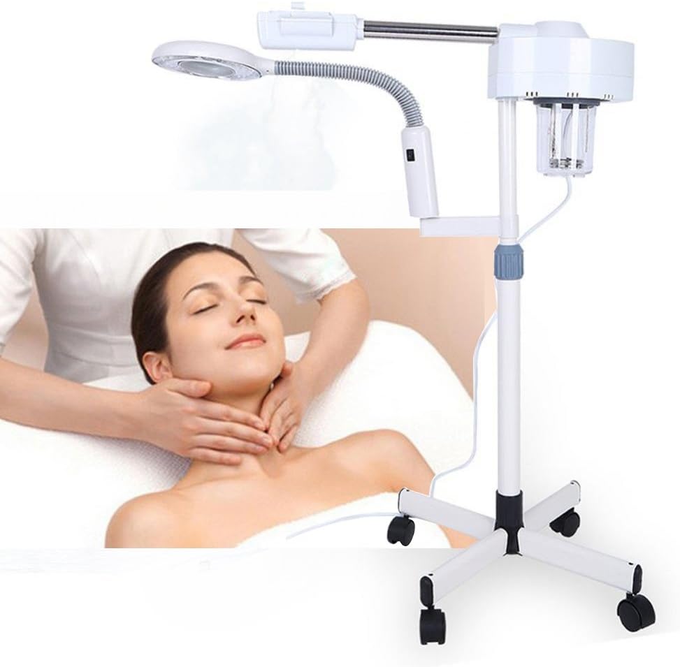 vaporiere facciali con lampade di ingrandimento