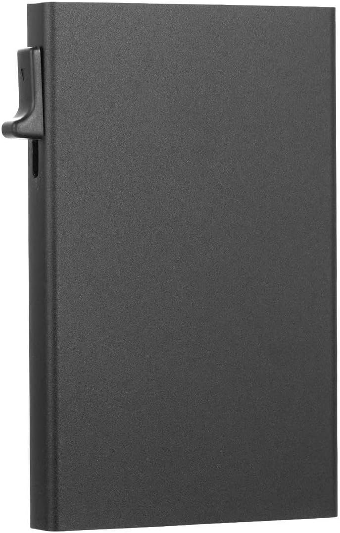 Minimalist Credit Card Holder Pop Up Cards RFID Protection Slim Metal Wallet (Black cardcase 5)