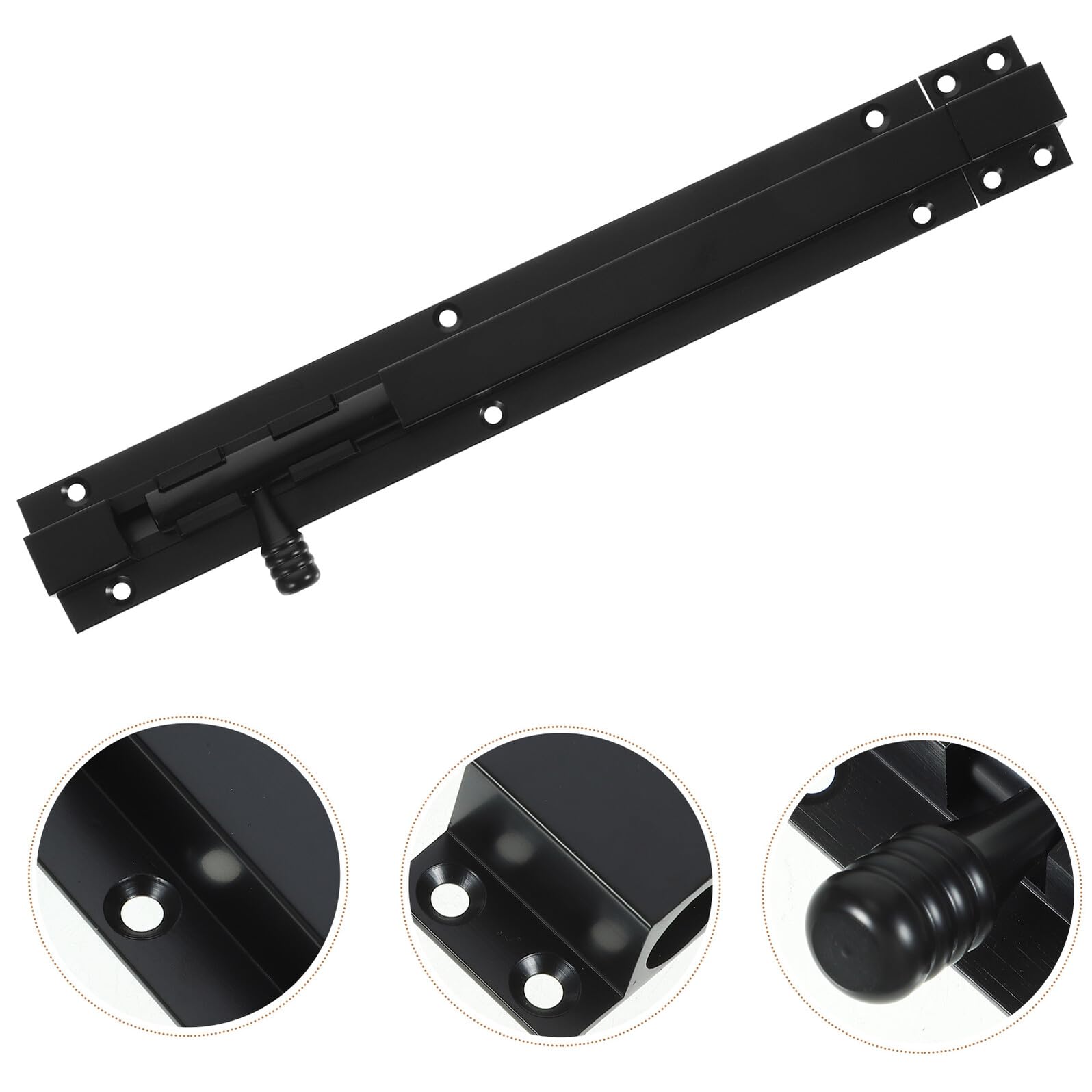 Pestillo Antirrobo de Negro de Aluminio Aleación Deslizante para Puerta