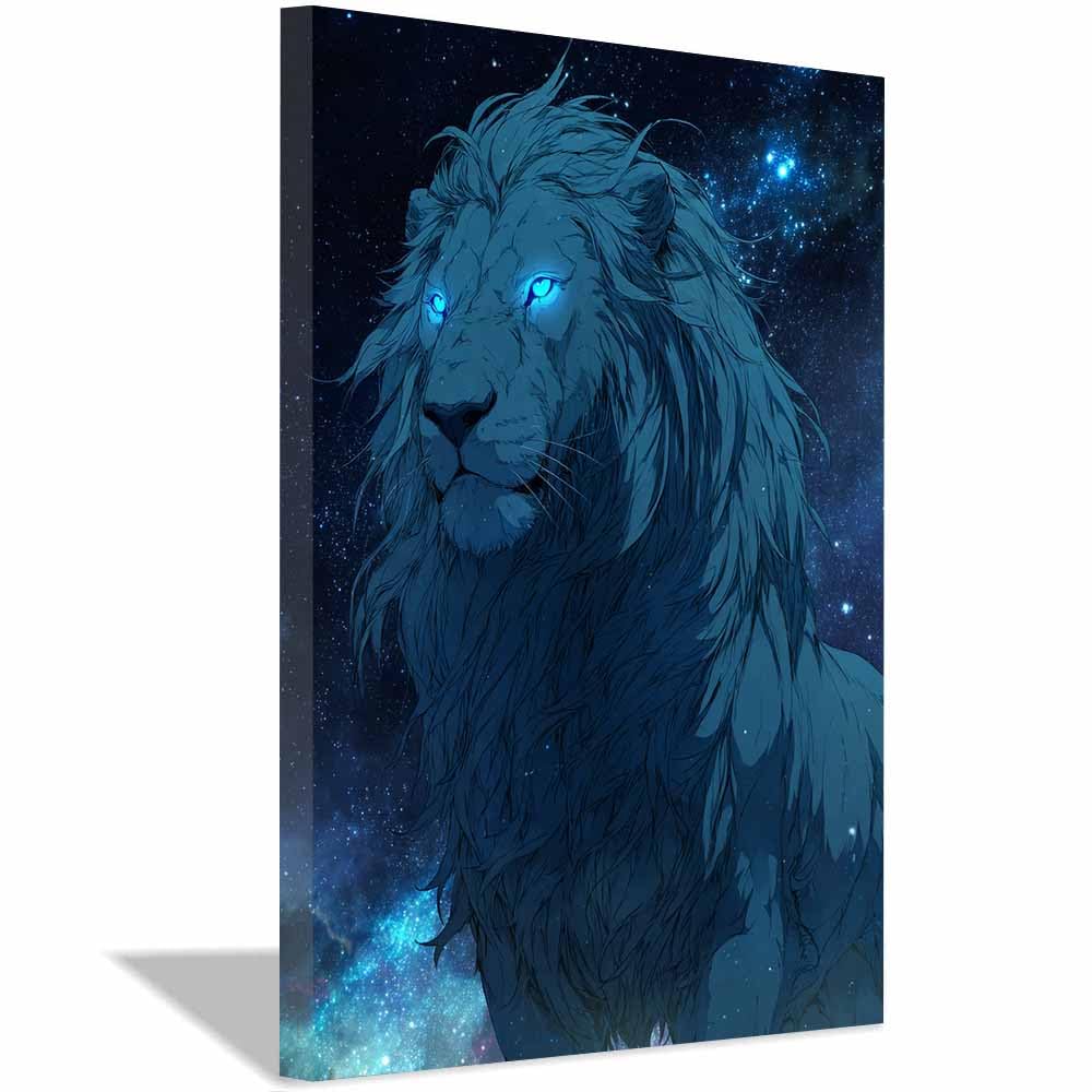 Tableaux muraux lion bleu 60x80cm déco poster salon moderne - 7