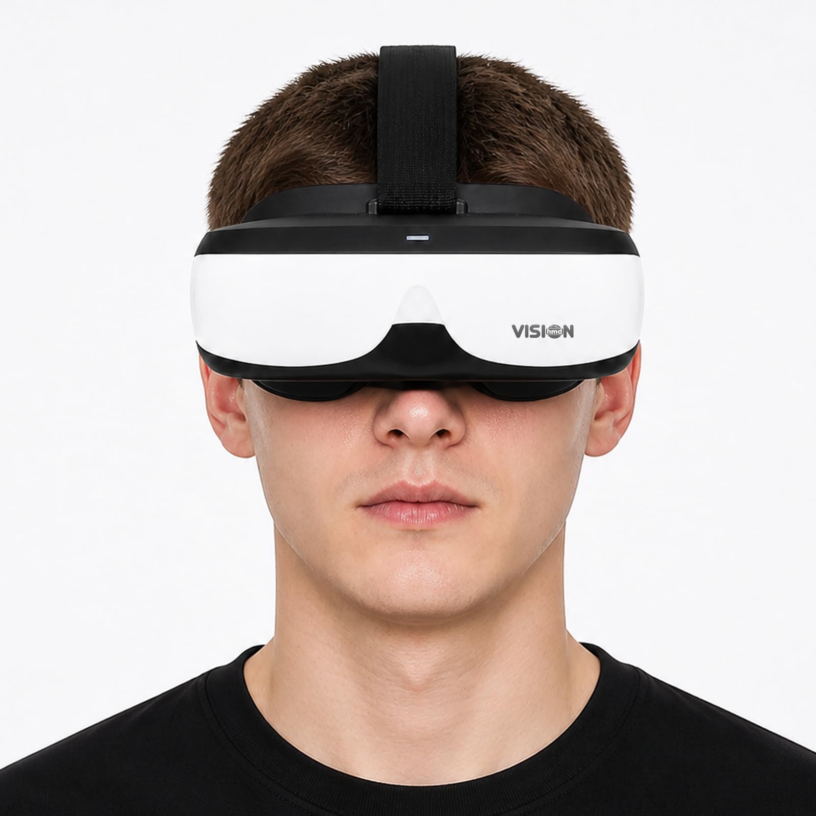 Bigeyes H3 Head-Mounted Display, 300-Inch HD Virtual Screen, HDMI Video Glasses with Built-in Battery, 3-Hour Playtime, Lightweight Personal Cinema for Movies, Travel, Camping and Bedtime