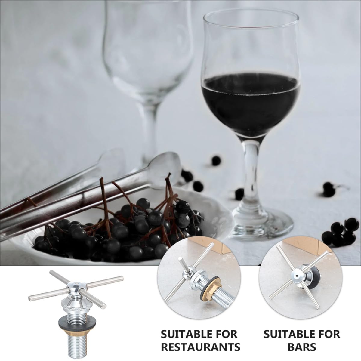 NUOBESTY Lave-verres Automatique Acier Inoxydable Tête Rinçage Haute Pression pour Bars Cafés et Restaurants Nettoyage Rapide Tasses