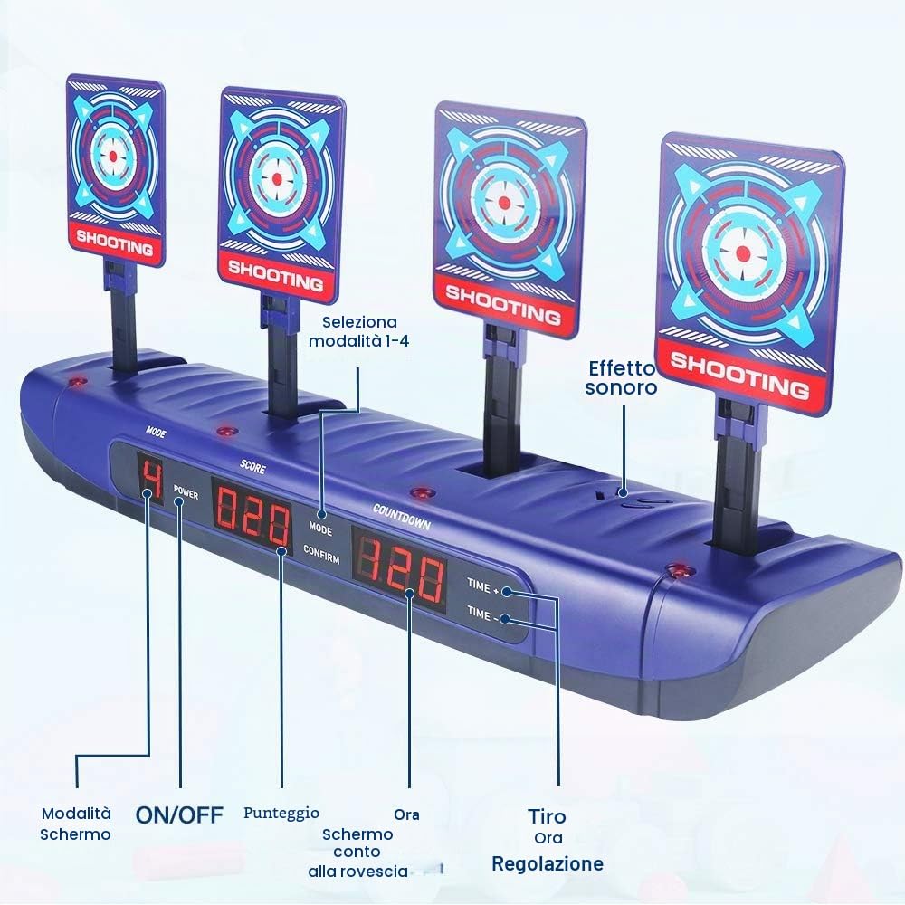 Bersaglio per Nervo, Obiettivo di Effetto sonoro e Intelligente Automatico per Pistole Nerf n-Strike Elite/Mega/rivale Giocattoli per 5 6 7 8 9 10 11 12 Anni Bambini Ragazzi Regali di Compleanno