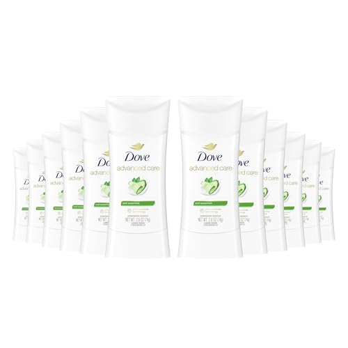 Image of Dove Advanced Care Anti Deo Stick Cool Essentials Pack of 12 for helping your skin barrier repair after shaving 72 h odor control and all-day sweat protection with Pro Ceramide Technology 2.6 oz