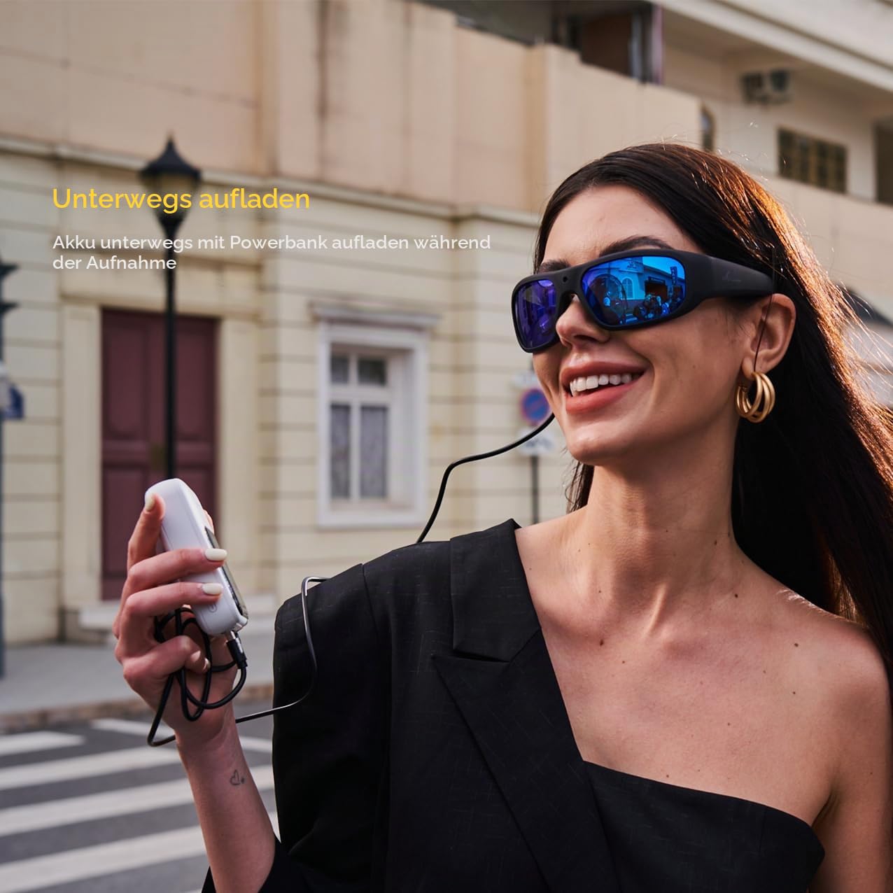 OhO sunshine 4K UHD Camera Sunglasses, Record-While-Charging, Water Resistant, UV Protection Lenses, Unisex
