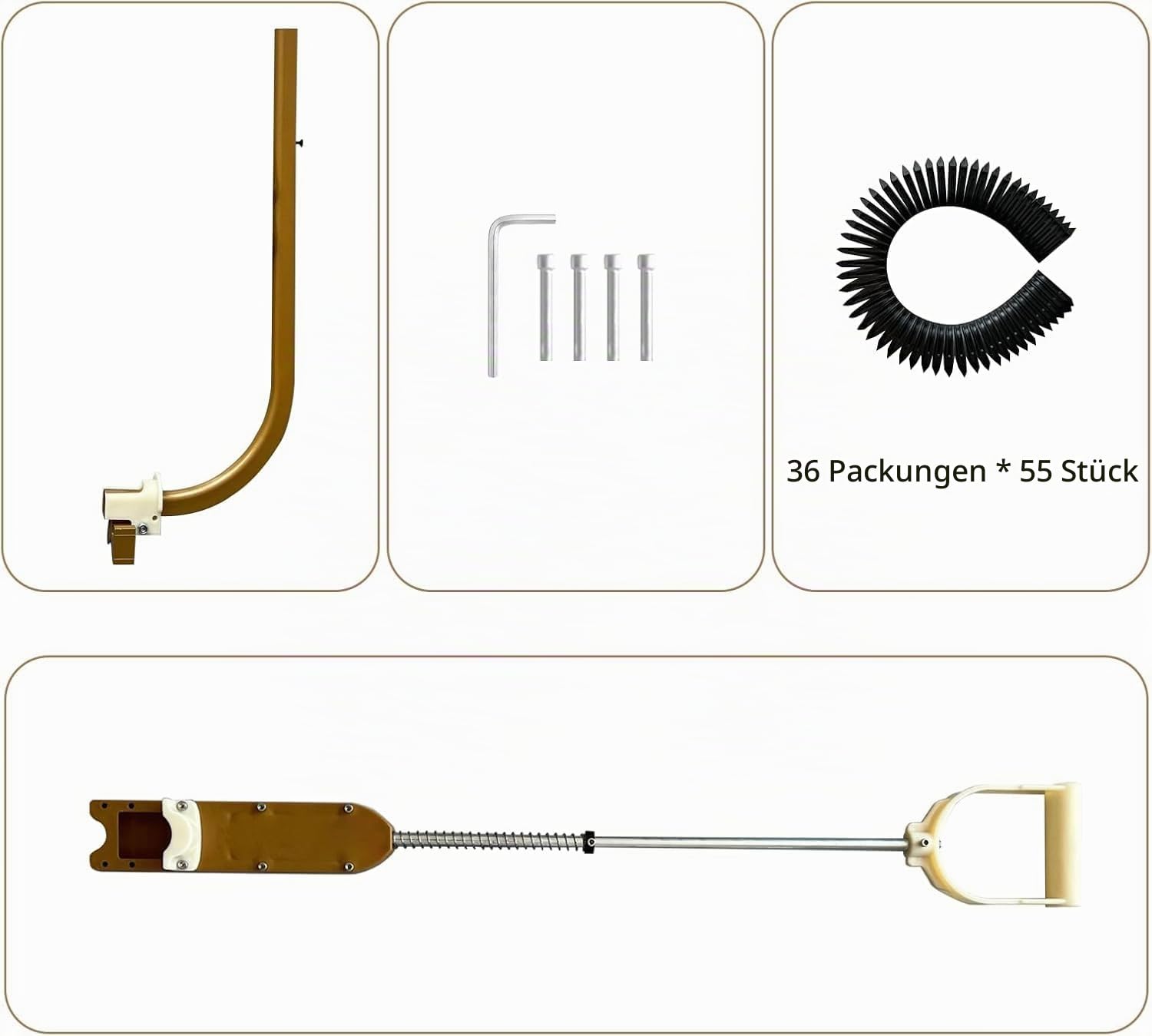 Tacker für Fußbodenheizung, mit 1980 Stück Klammern, Einhand-Bedienung, Rohr Tackerpistole für Fußbodenheizungsrohre, geeignet für 25 mm & 50 mm Dämmplatten, inkl. 42 mm Klammern