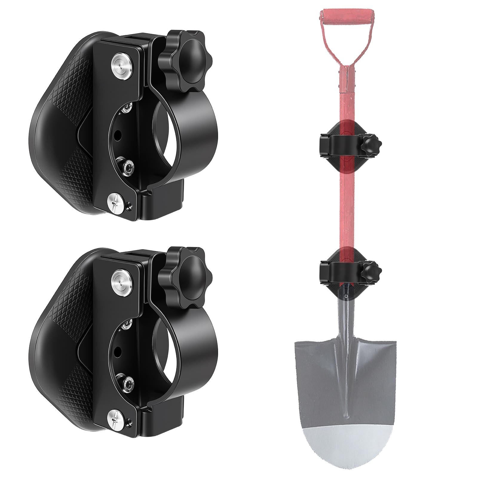 BPOPO 2 Pack Heavy Duty Magnetic Shovel Holder for Truck – No Drill Strong Magnetic Tool Mount for Flags, Paddles & Long Handle Tools, RV, Garage, Trailer & ATV Storage
