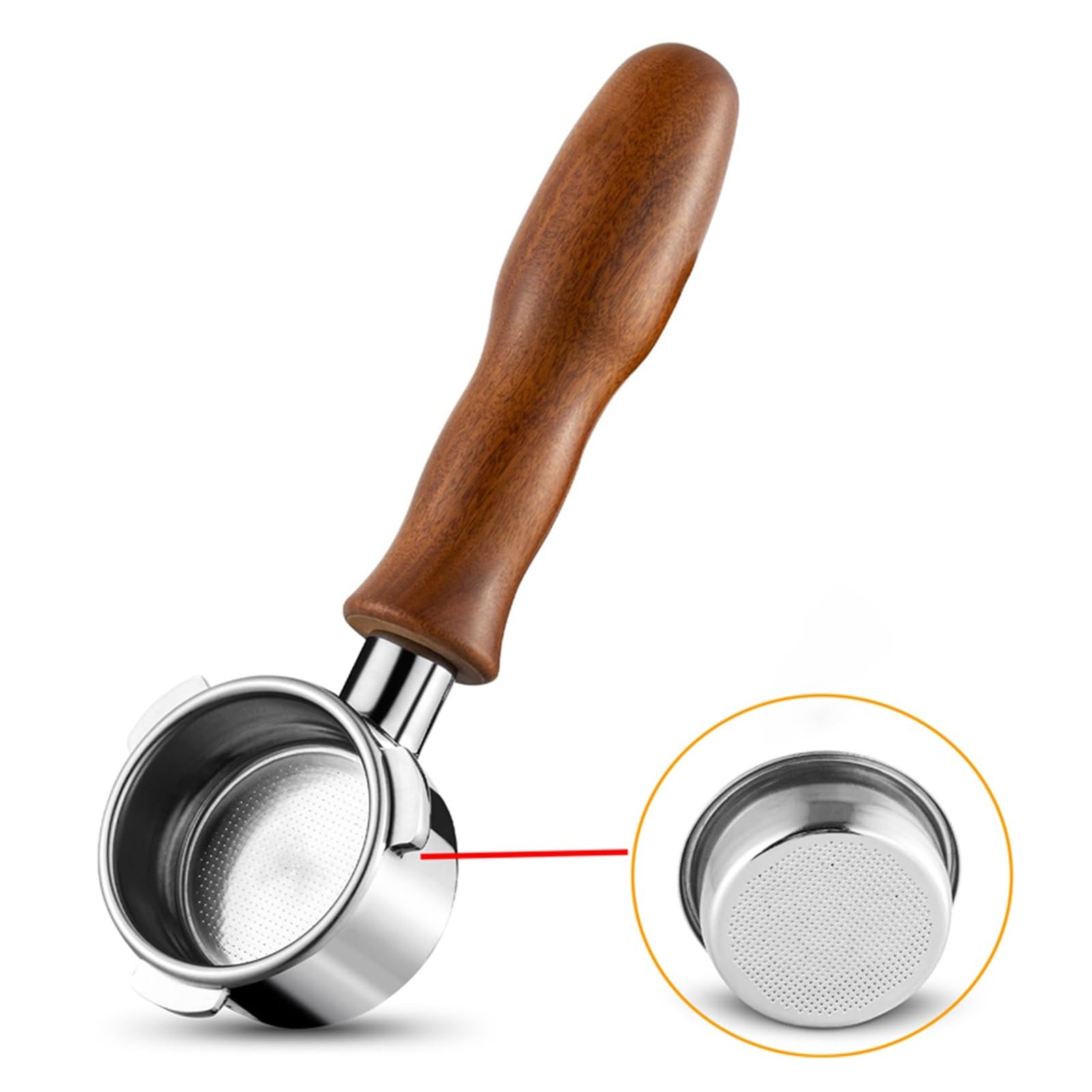 Compatible con portafiltro sin fondo Hibrew H11 51MM | Café, máquina de café expreso, cesta de filtro, accesorios de barista(Redwood-A)