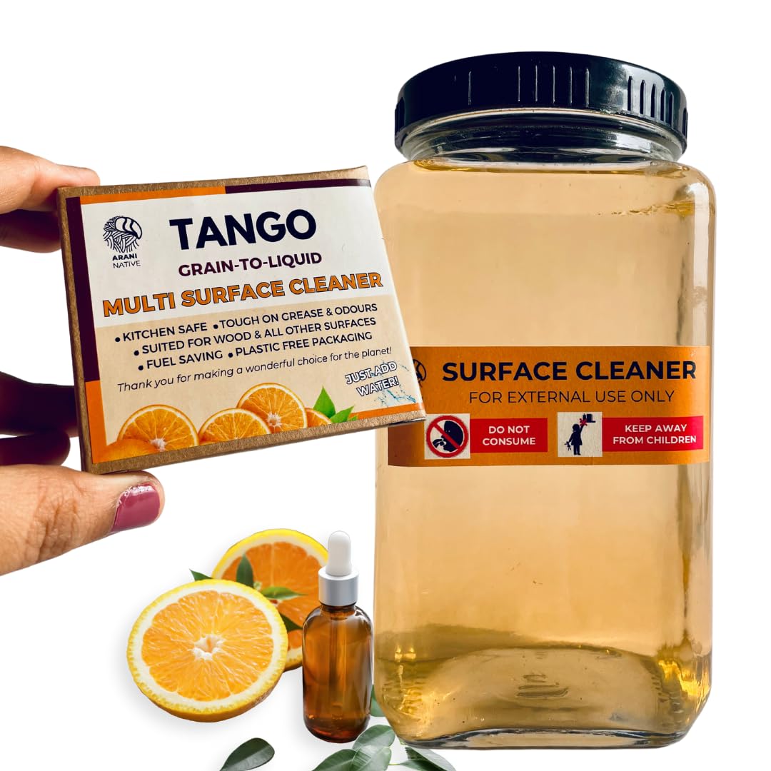ARANIECO TANGO MULTI SURFACE CLEANER (GRAIN-TO-LIQUID) | Makes 1L | Biodegradable, Non-Toxic, Eco-Friendly | Baby Safe, Skin Safe, Pet Safe | Fights 99.9% Germs