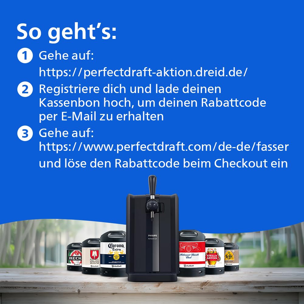 Philips PerfectDraft HD3760/90 Bierzapfanlage 6 l LED-Anzeige