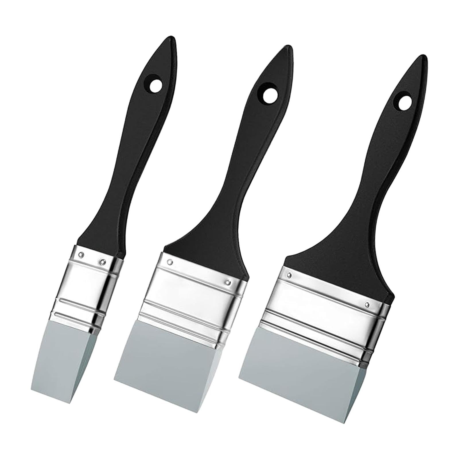 3 Pezzi Pennello Silicone Artistico Pennelli Acrilico Strumento Pittura Pennelli Disegno Pennelli Flessibili Manico Comodo Facile da Trasportare, 3 Pezzi 1 Pollice 2 Pollici 3 Pollici