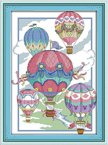 Good Value Cross Stitch Kits Beginners Kids Advanced -The Illusion Of Hot-air Balloons 11 CT 15