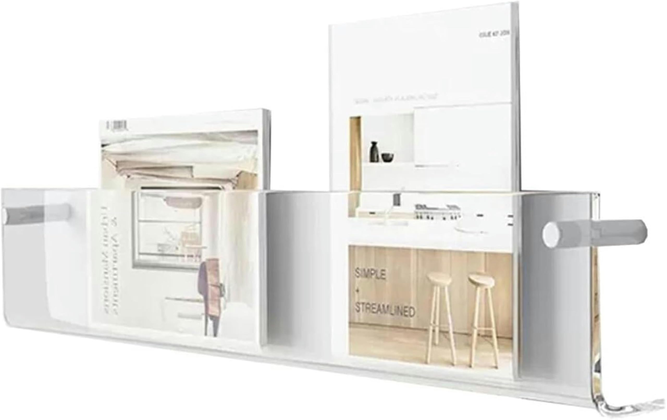 Revistero de pared de acrílico de 50 cm portafolletos colgante transparente