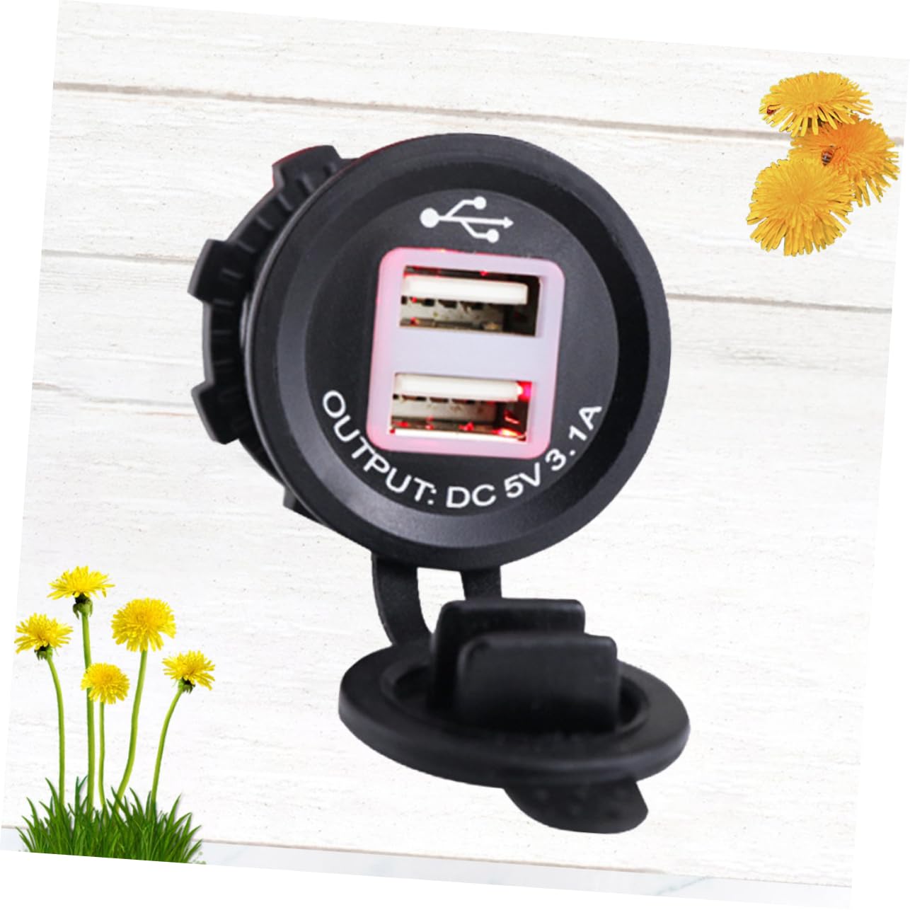 Gatuida 3piezas Cargador USB Doble para Motocicletas y Coches Adaptador De Energía para Móviles y Compatible