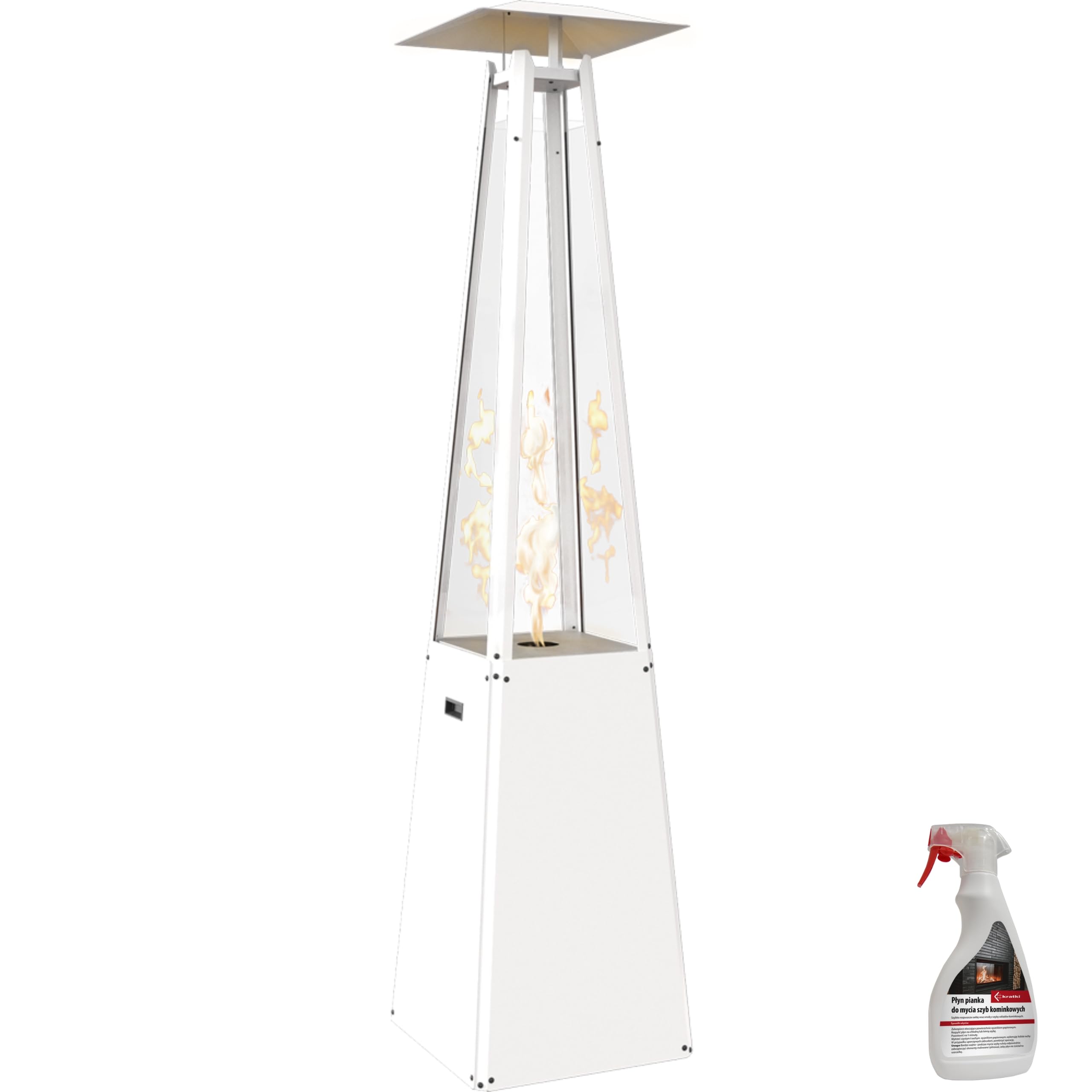 KRATKI Gas Terrassenheizer UMBRELLA 12 kW weiß Heizstrahler Terrassenofen