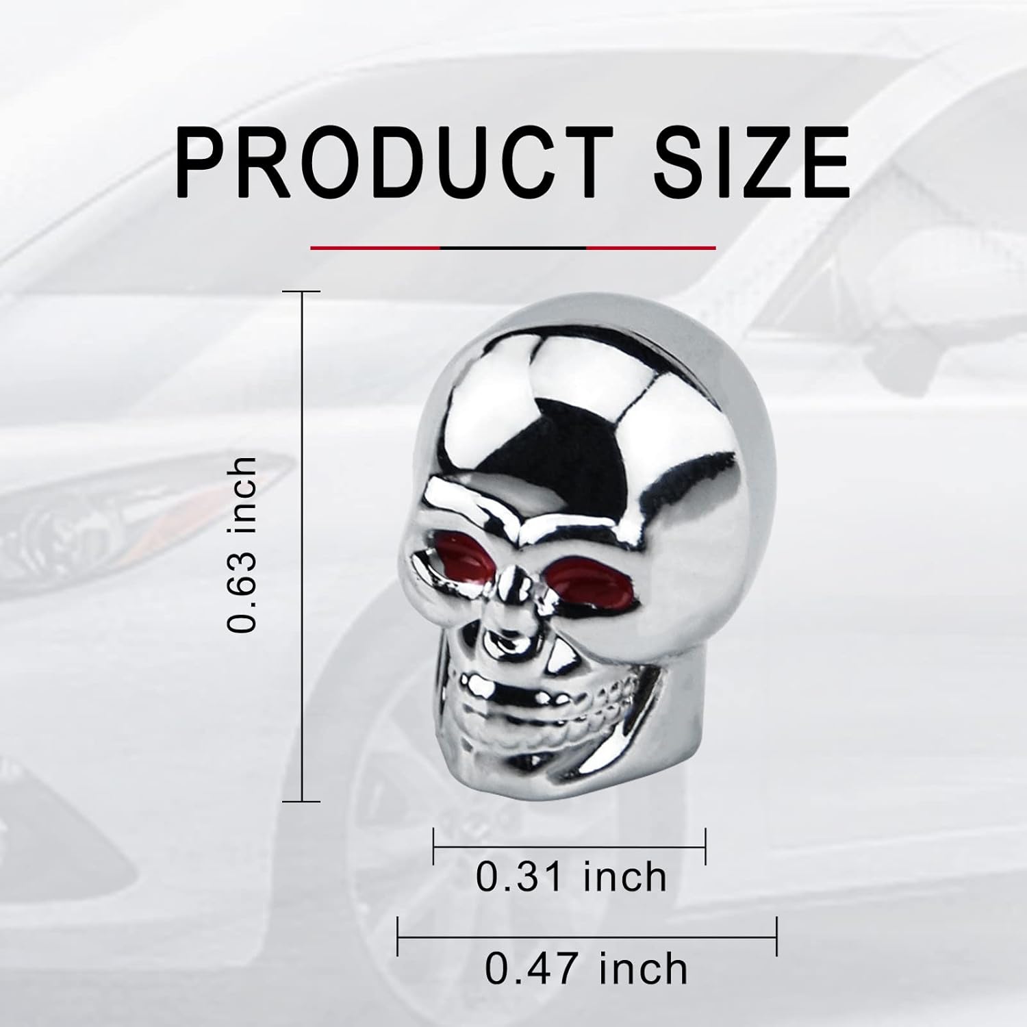 Buy jeseny 5 Pieces Car Tire Valves, Skull Stainless Steel Tire Air