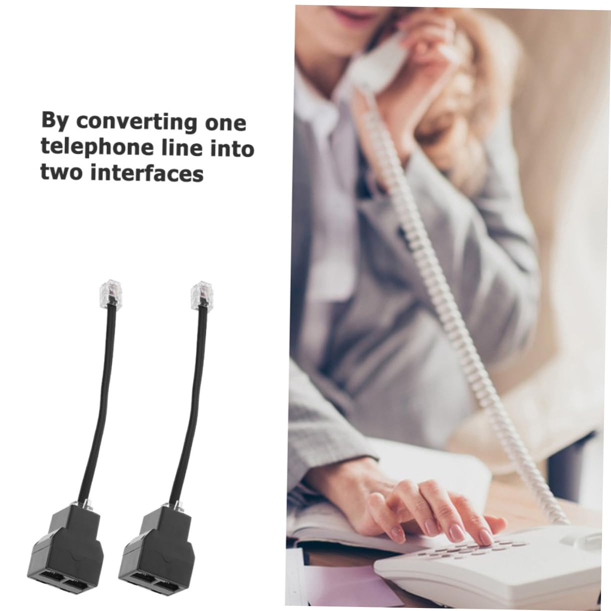 Mikinona 20pcs Splitter Adapter for Telephones Detachable Cable Converter Pc Interface Design for Use Signal Transmission