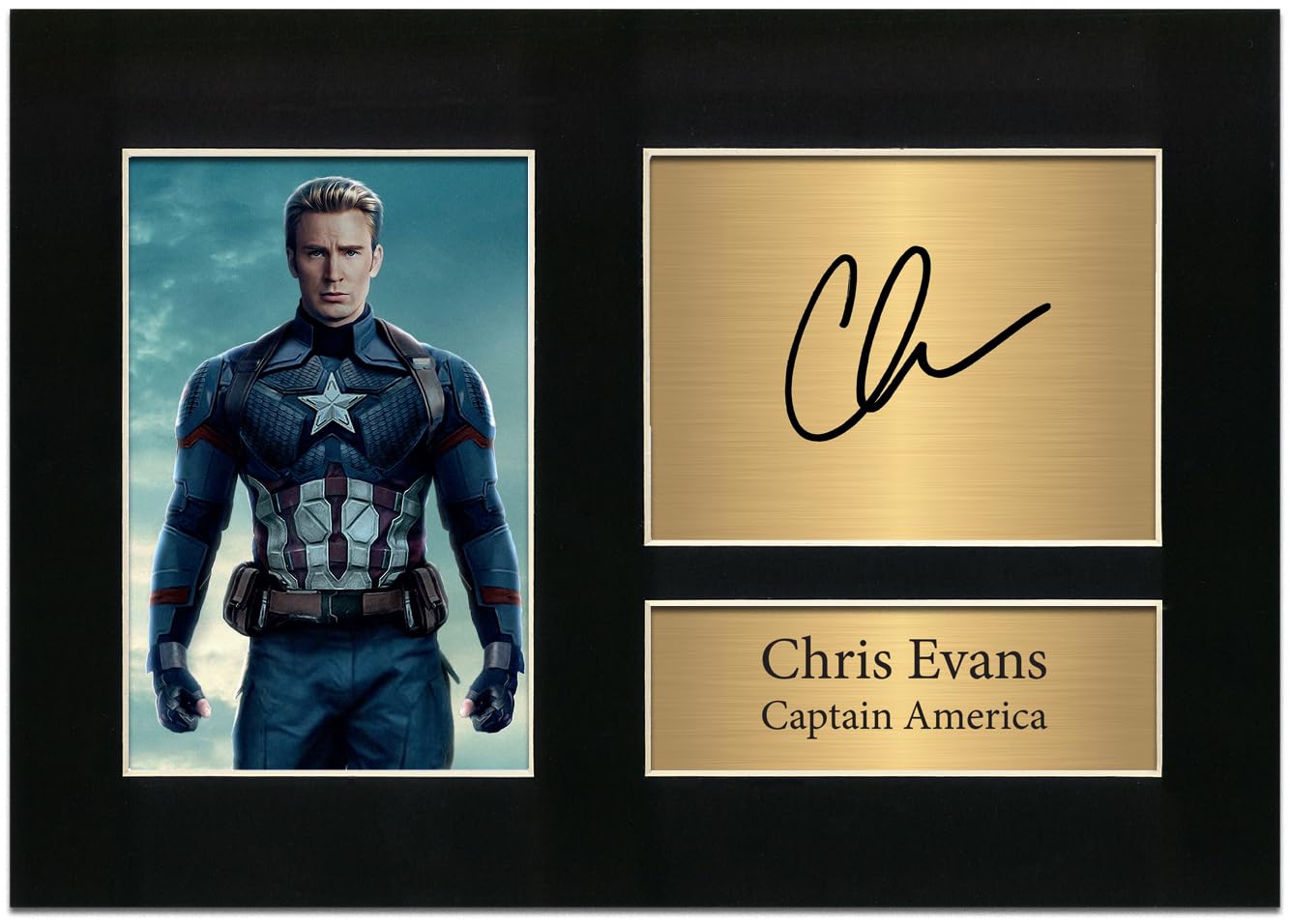 Zulu Image Black Chris Evans Captain America A4 Printed Autograph Photo Reproduction Print Picture Display No6,