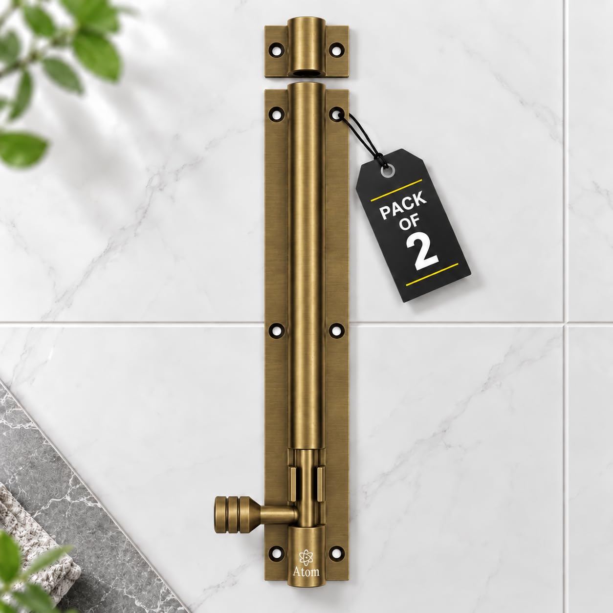Atom 8 Inch Tower Bolts - Antique Finish (Pack of 4) -18