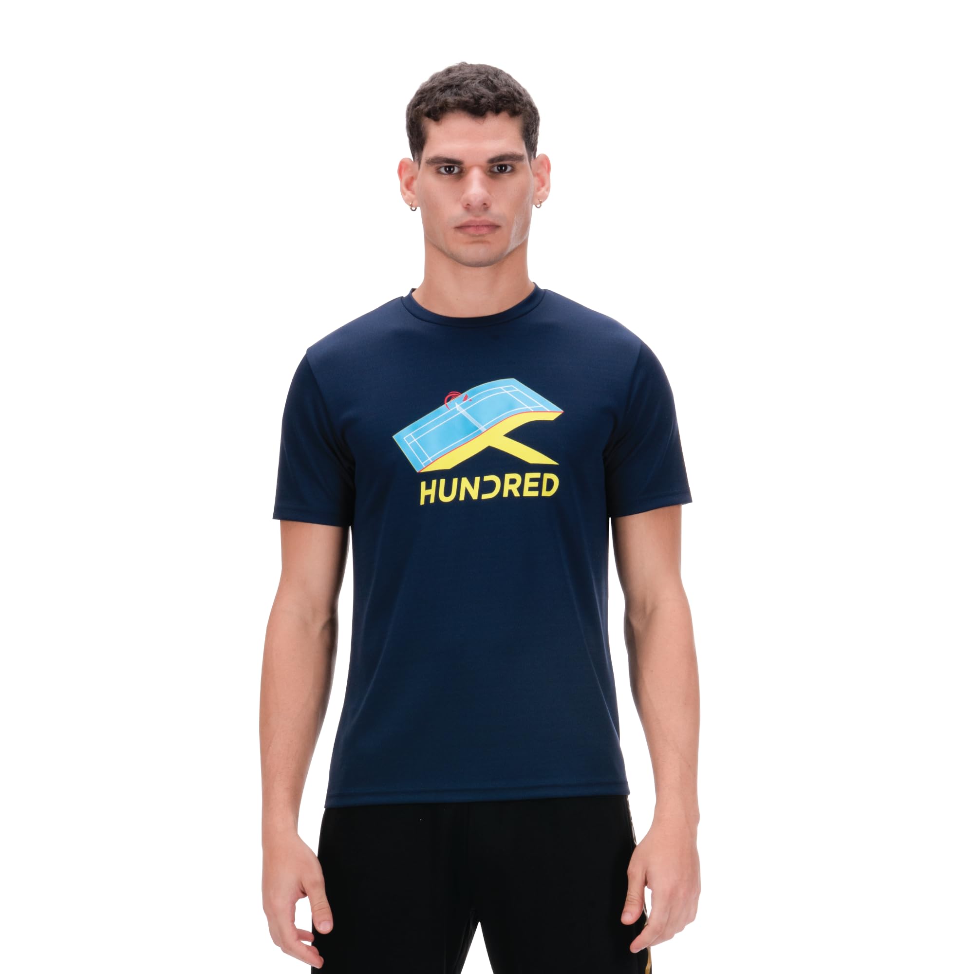 hundred HNDRD Unisex Rally Point T-Shirt |Moisture Transfer | Rapid-Dry | Temperature Control | Air-Dry Tech |Badminton | Football |Pickleball | Running |All Sports and Fitness-picture-50